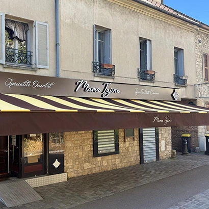 store banne restaurant Mama Tajine installation sur mesure